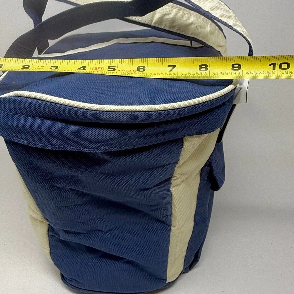 Yankee Candle Navy Blue‎ Cream Insulated Picnic Cooler Tote Bag Lunch Preppy